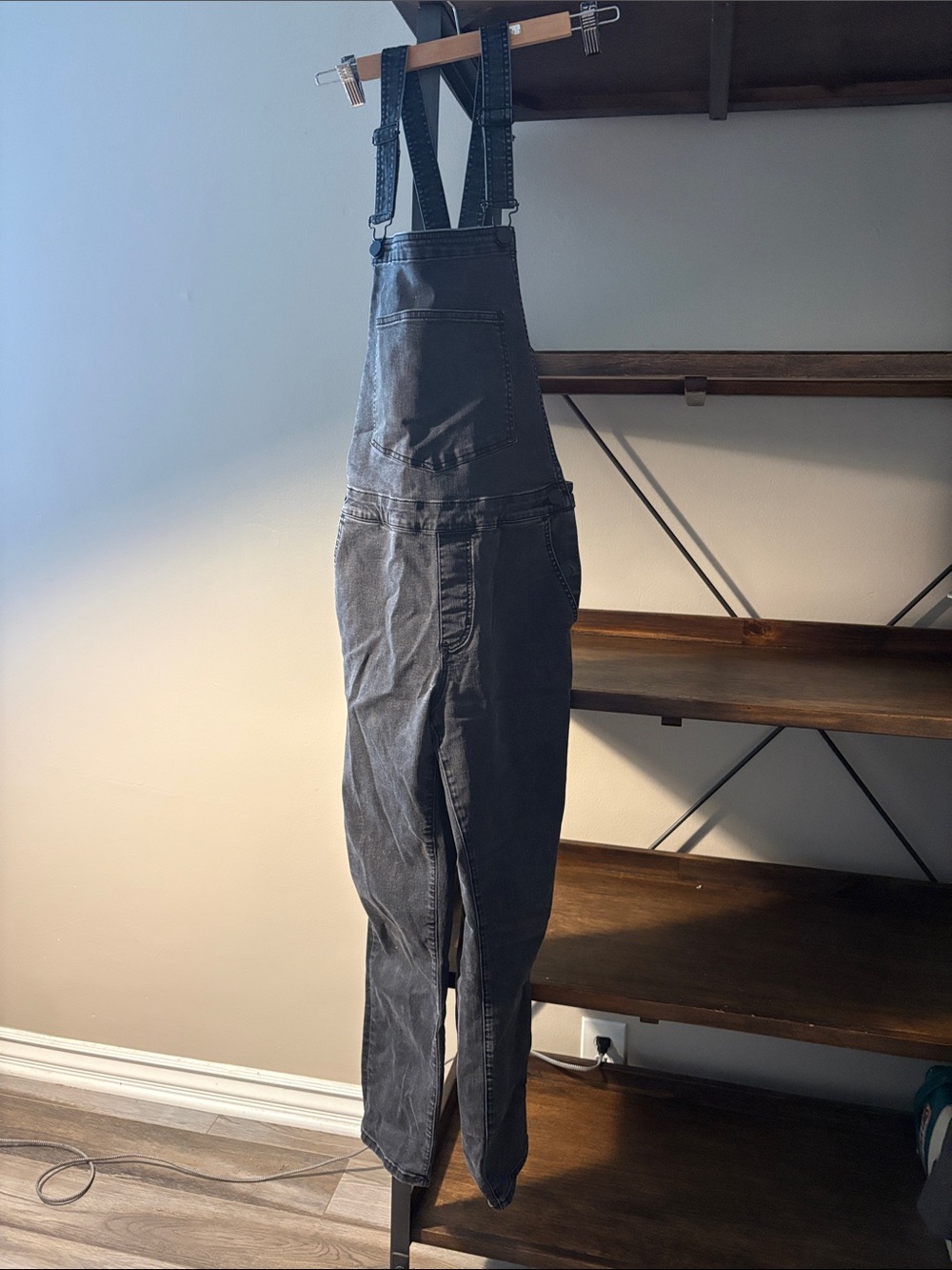 BDG Black Washed Denim Overalls